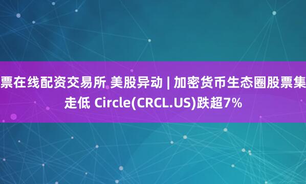 股票在线配资交易所 美股异动 | 加密货币生态圈股票集体走低 Circle(CRCL.US)跌超7%
